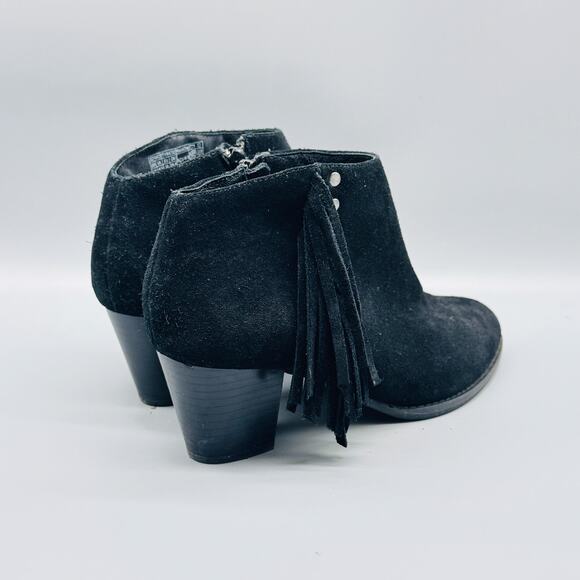 Vionic Boots Womens 8.5 Black Suede Ankle Booties Tassel Studded Zip Western - Picture 8 of 11